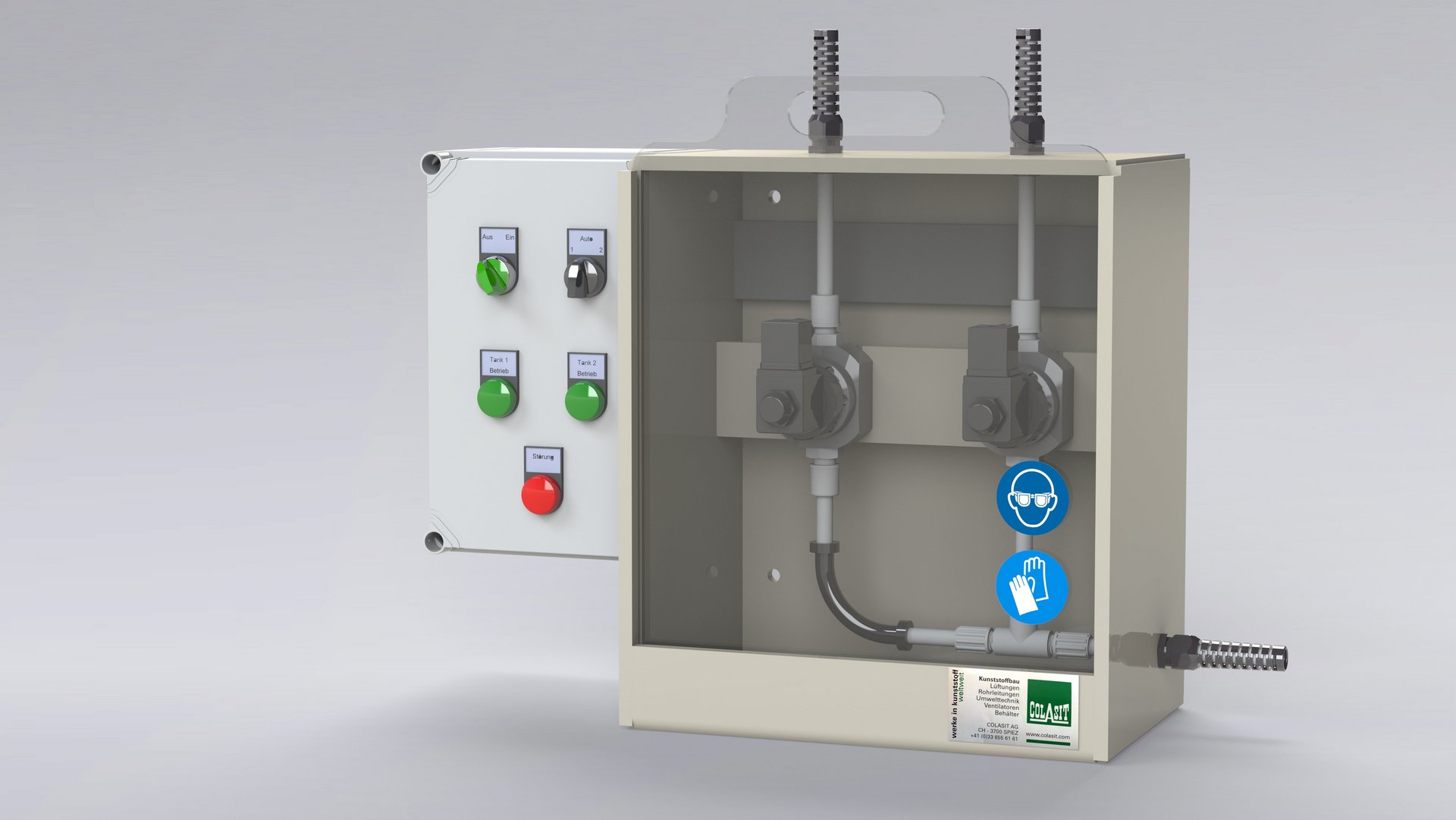 Safe chemical dosing with dosing pump and housing made of plastic - Colasit