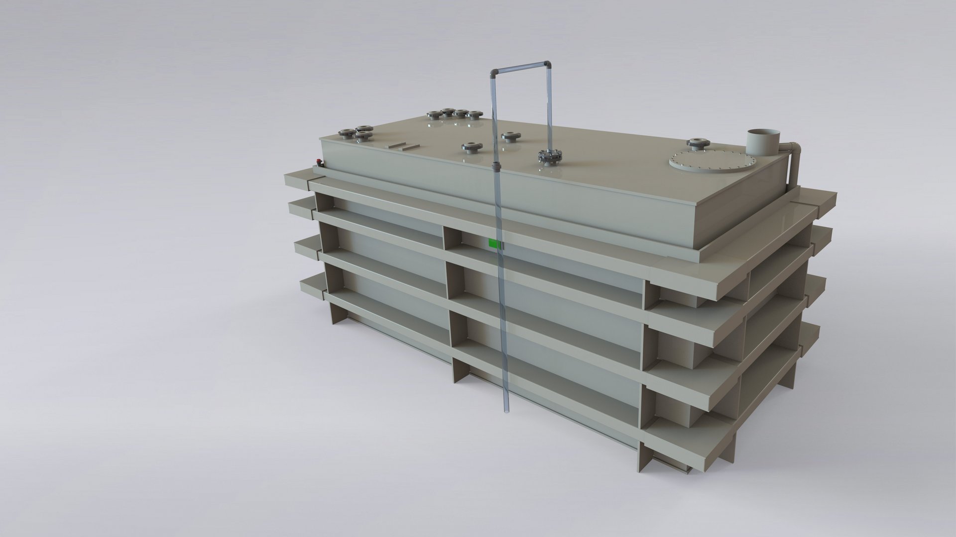  Rechthoekige kunststof bak met beschermende mantel en met kunststof beklede stalen profielen - Colasit