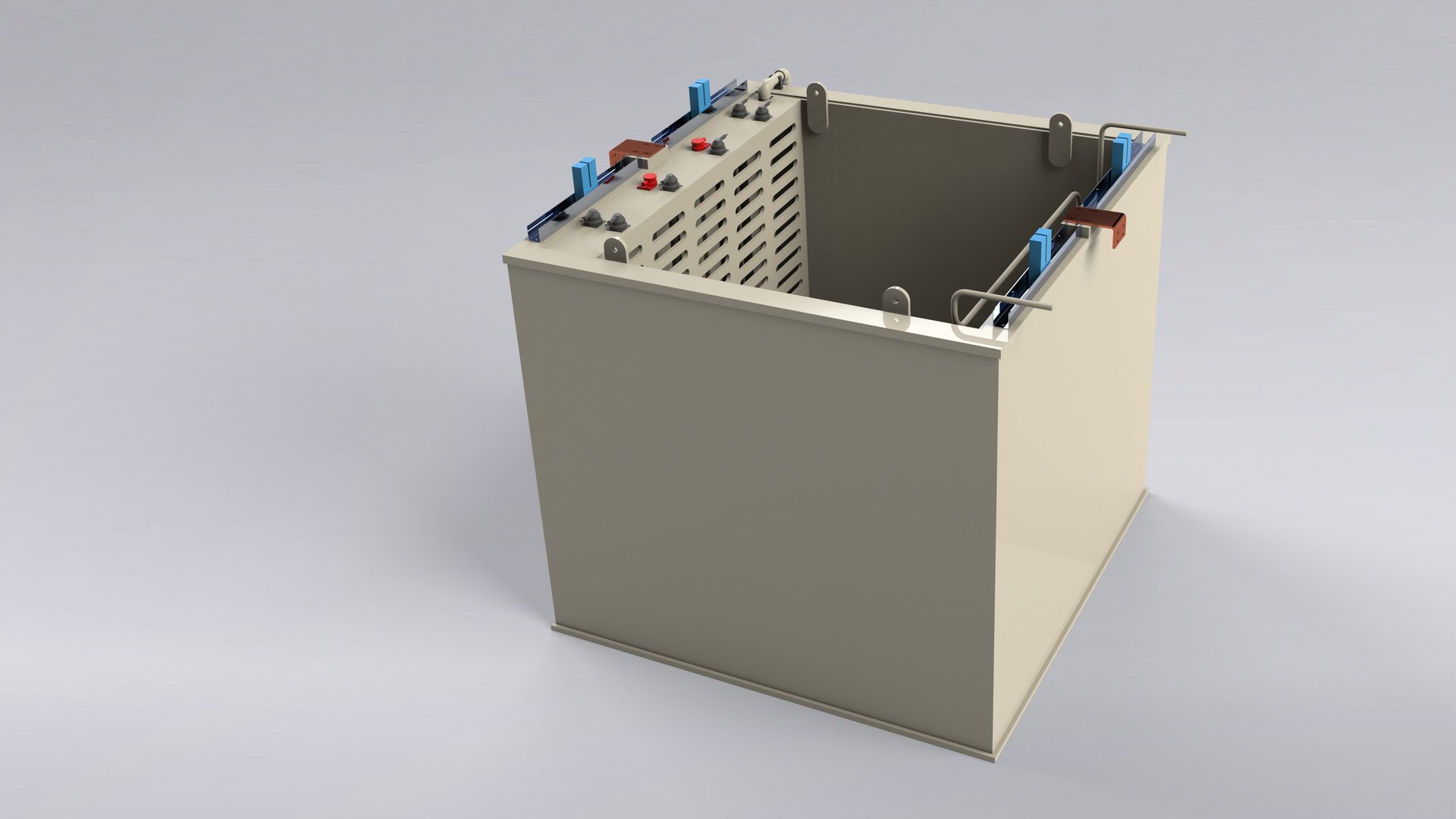 Galvanische tank met verwarming en warmtewisselaar volledig van kunststof voor de galvanische industrie - Colasit
