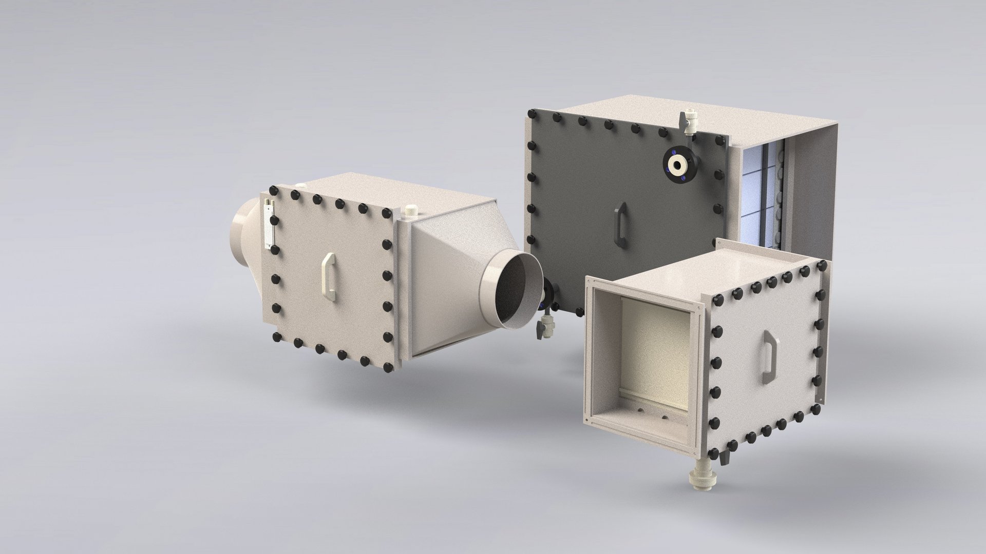 Ventilation components, filter, mist eliminator, heat exchanger ventilation devices made of plastic for corrosive exhaust air and gases - Colasit