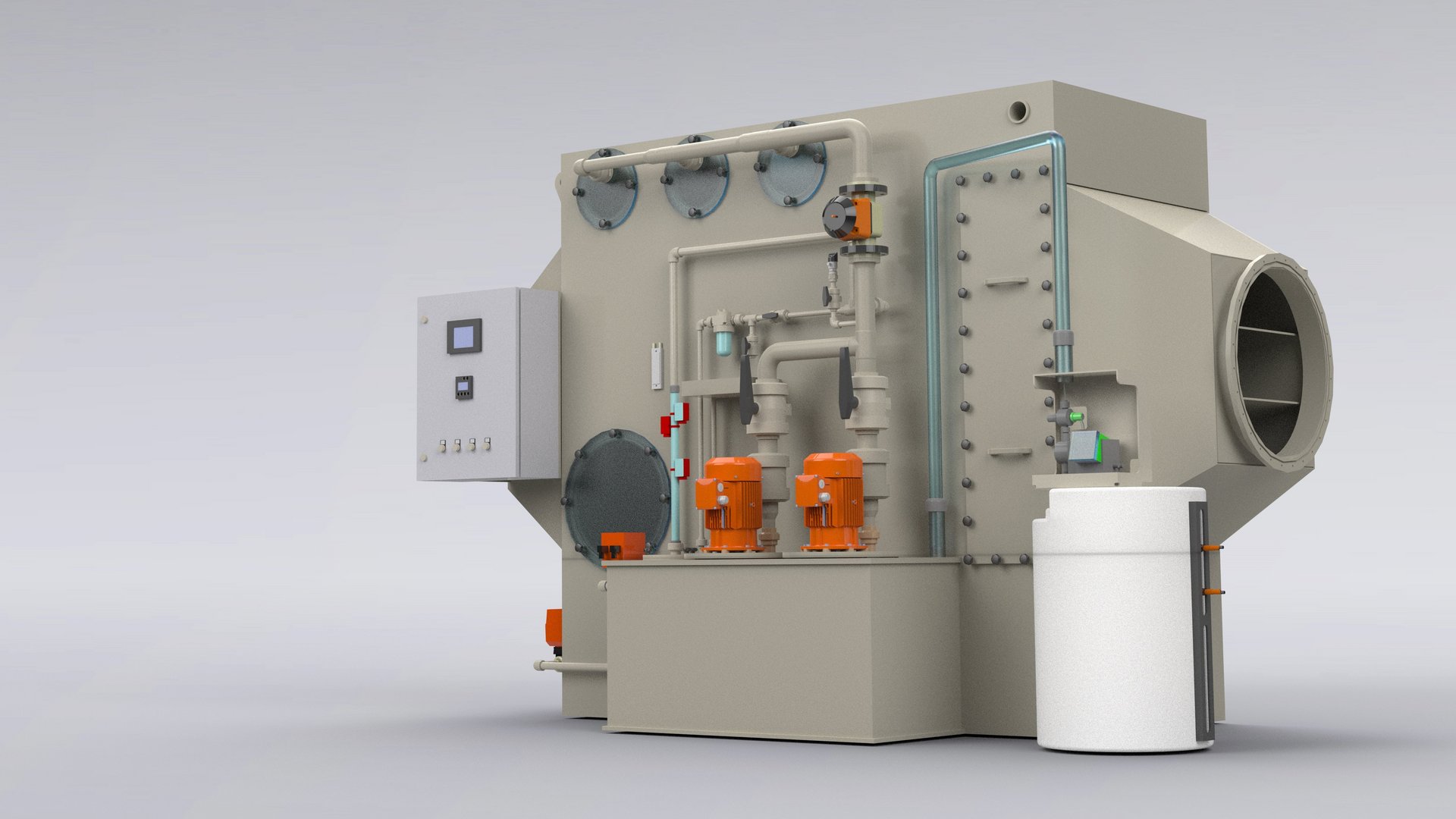 Cross-flow gaswasser, tegenstroom gaswasser in kunststof voor  chemisch agressieve luchtstromen - Colasit