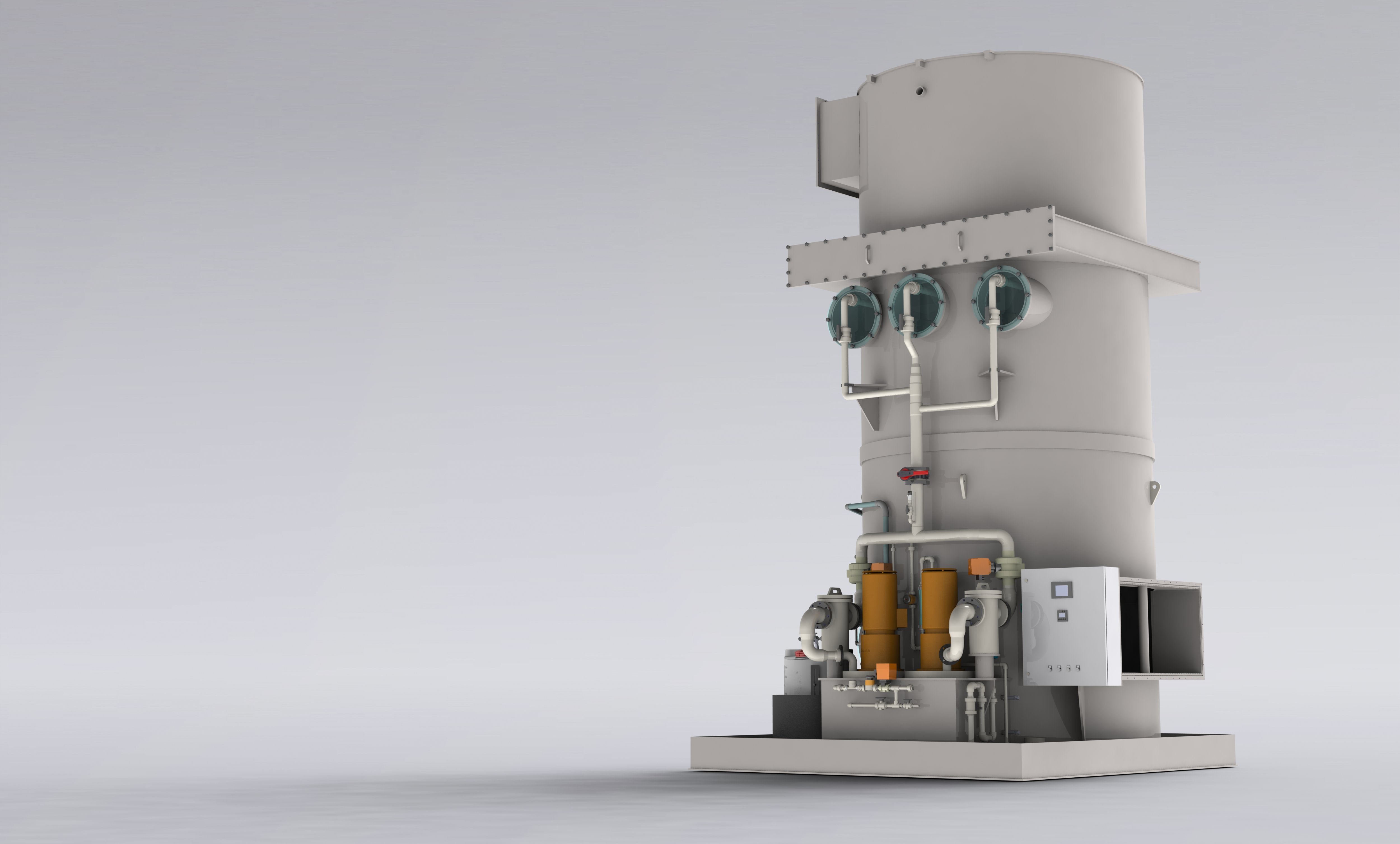 CRVE counterflow exhaust air and gas scrubbers made of plastic to separate environmentally harmful substances - Colasit