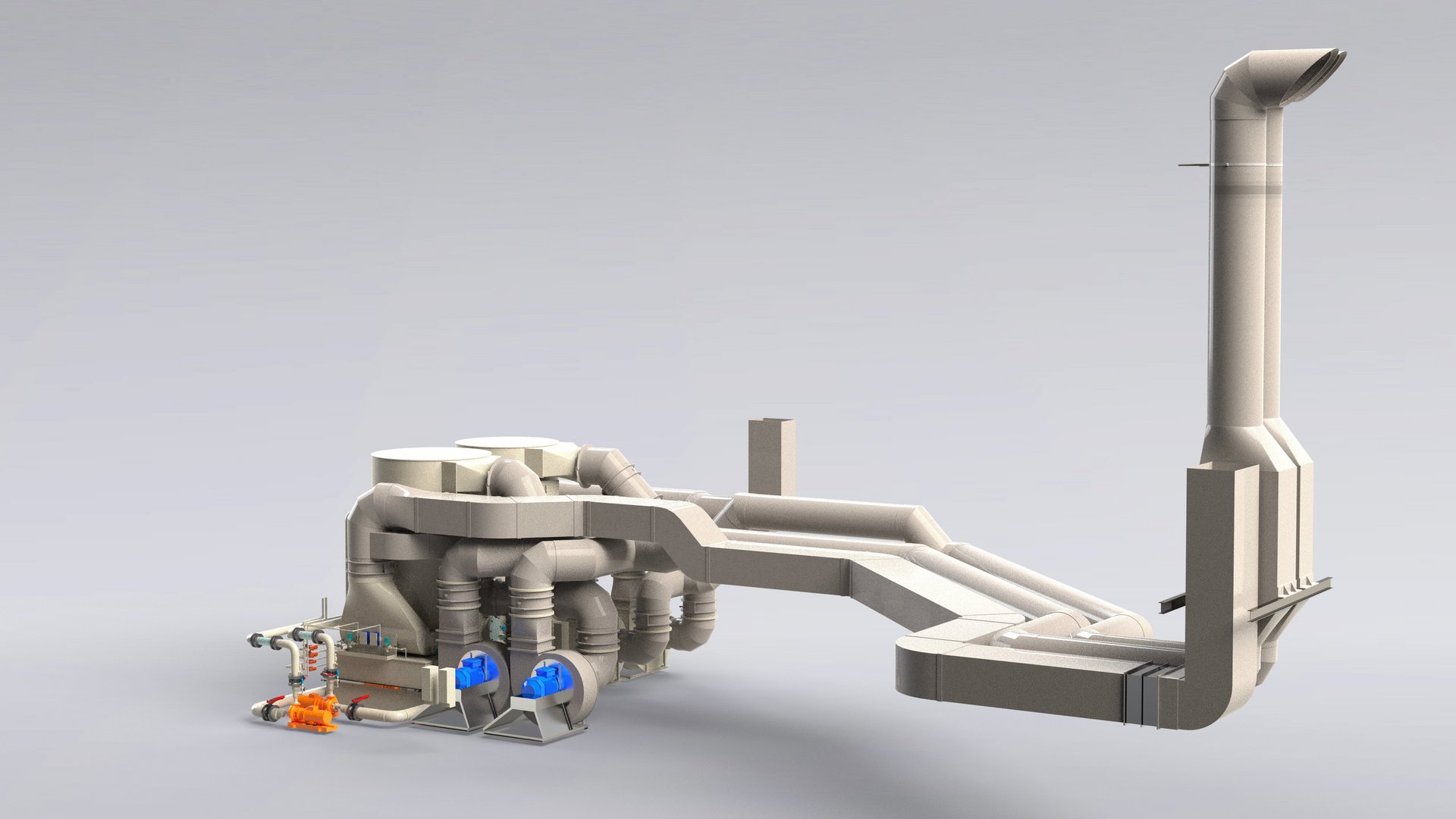 Ventilatiesystemen, vierkant en rond van kunststof voor een industriële installatie - Colasit