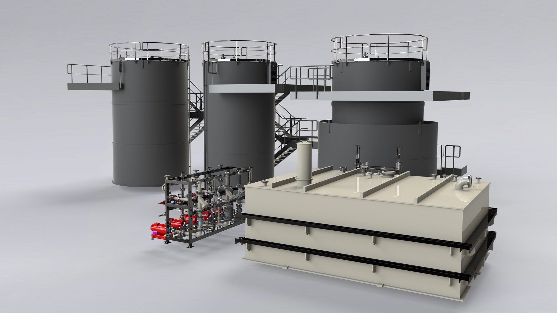 Techniek, tanks, containers, doseerstations, pijpleidingbouw, assemblage in kunststof ontwerp - Colasit