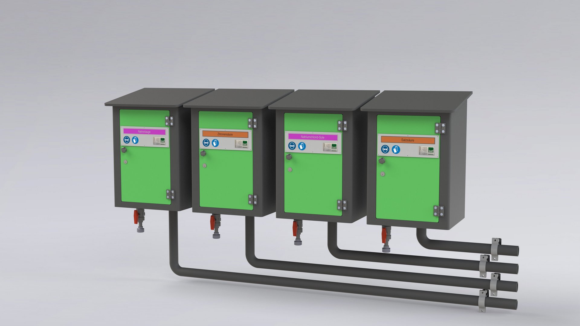 Veilig afleverstation voor chemische behandeling voor tankwagens, containers voor het vullen van tanks, kunststof containers - Colasit