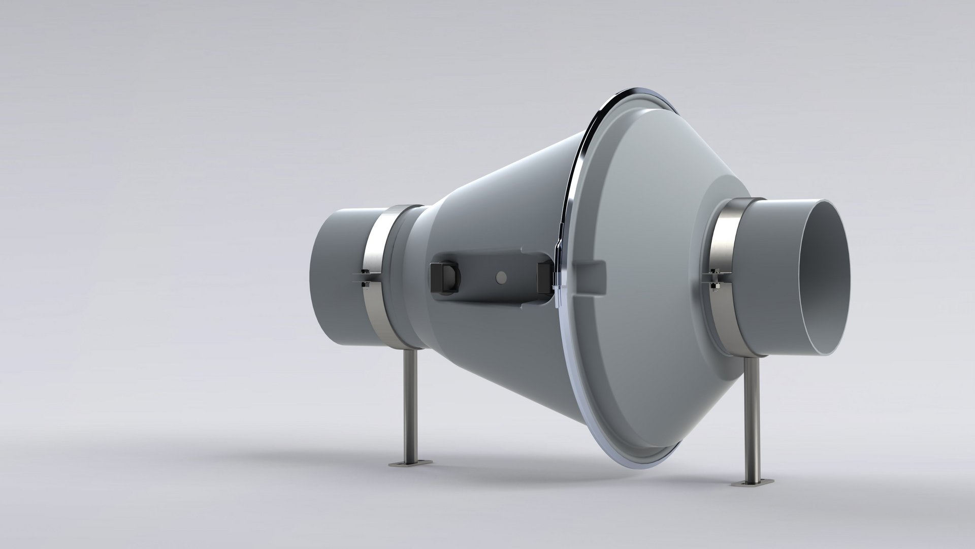 Kunststof buisventilator  geïnstalleerd in leidingwerk voor agressieve media - Colasit