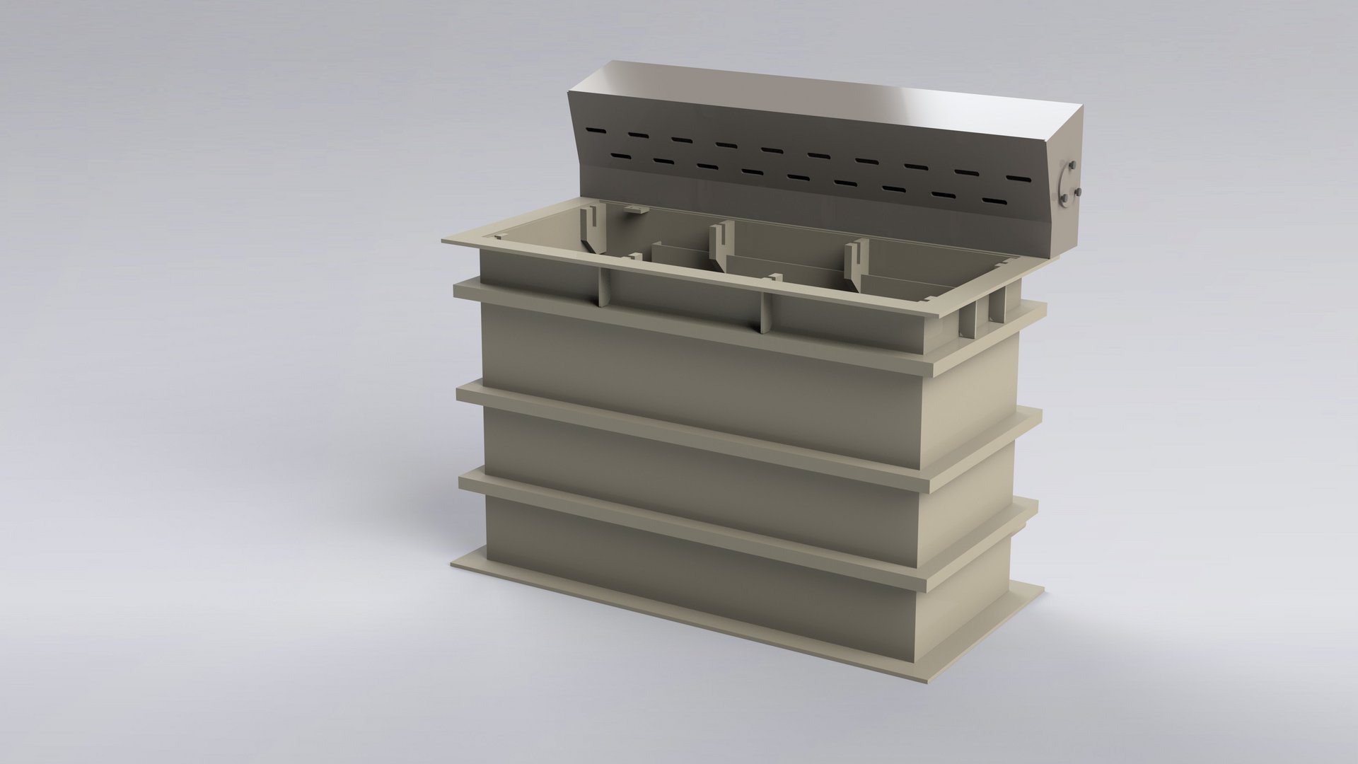 Galvanische tank van kunststof met geïntegreerde luchtafvoer voor de galvanische industrie - Colasit