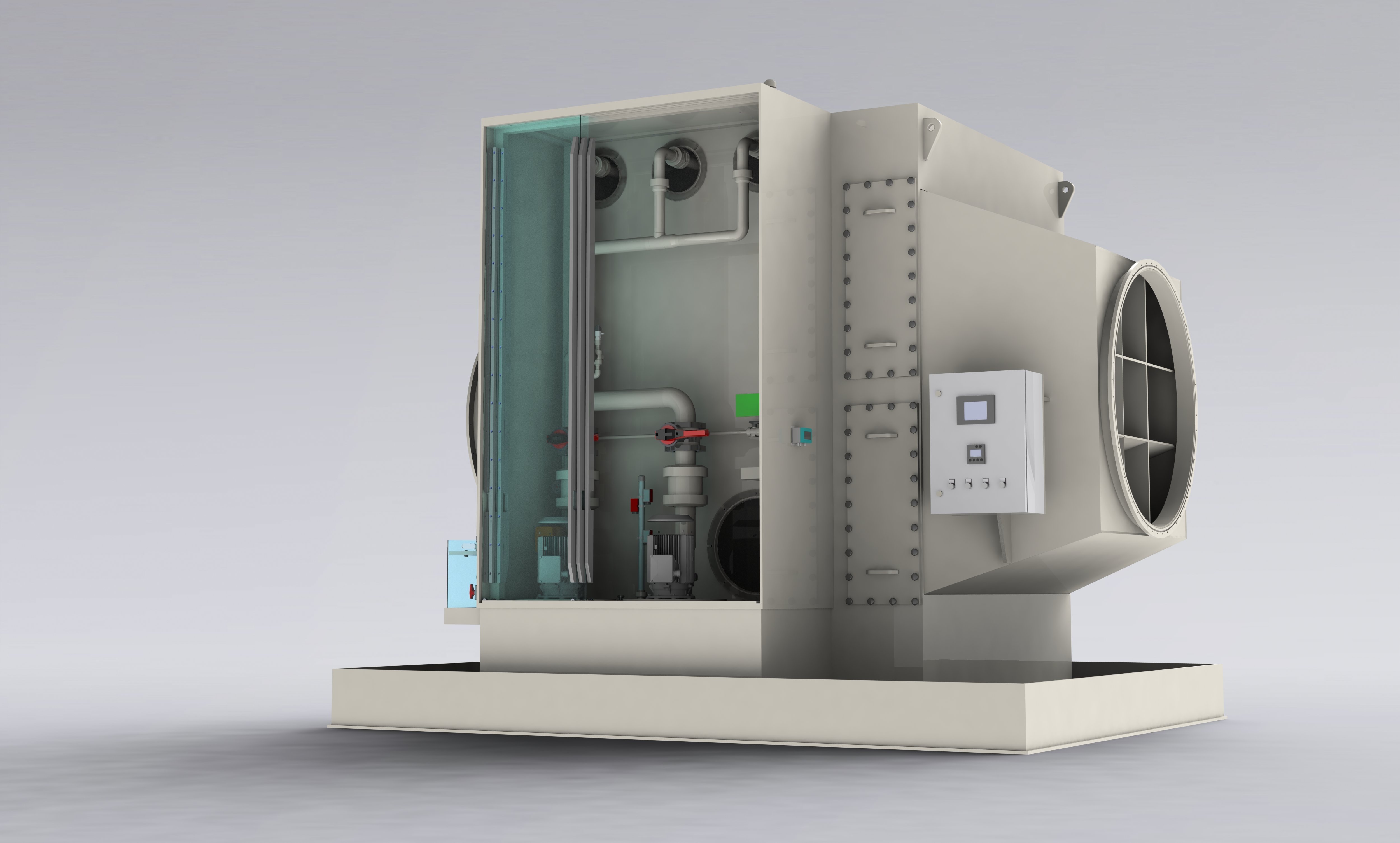 CRHE cross-flow exhaust air and gas scrubbers made of plastic to separate environmentally harmful substances - Colasit