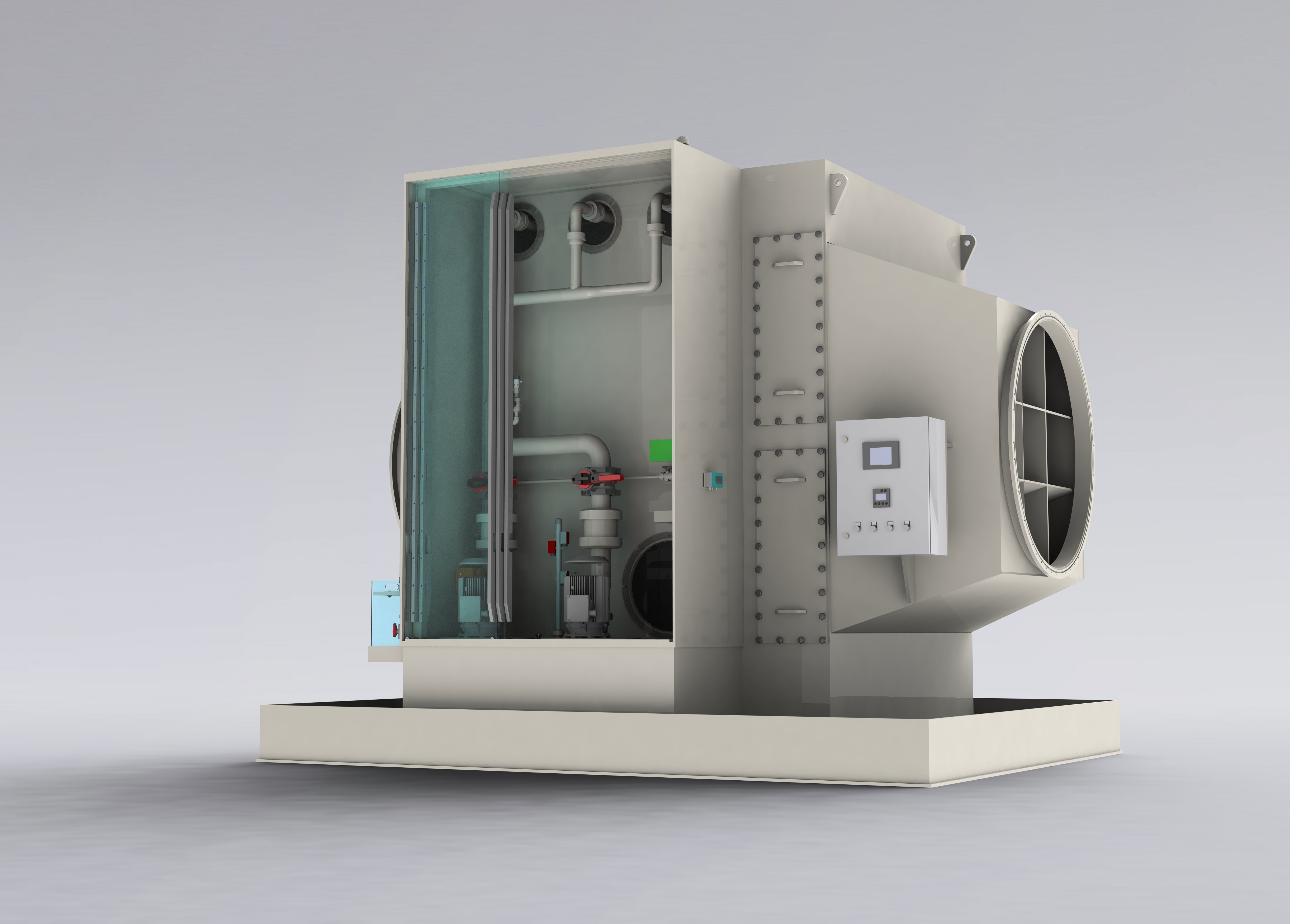 Cross-flow lucht- en gaswasser CRHE in kunststof, voor de afscheiding van milieuschadelijke stoffen - Colasit