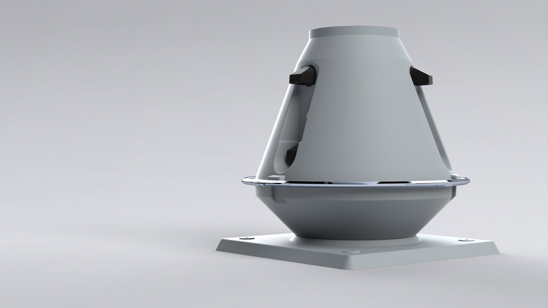 Roof fan made of plastic, with roof fitting for exhaust air extraction from industrial buildings- Colasit